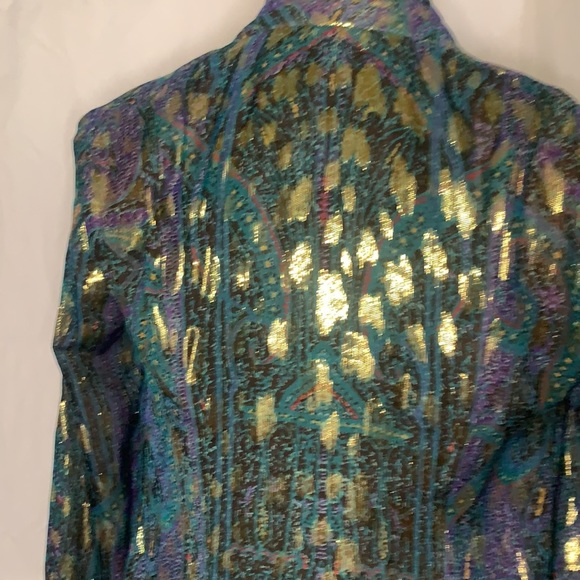 Vintage CARLISLE silk metallic blouse jacket - Picture 6 of 10